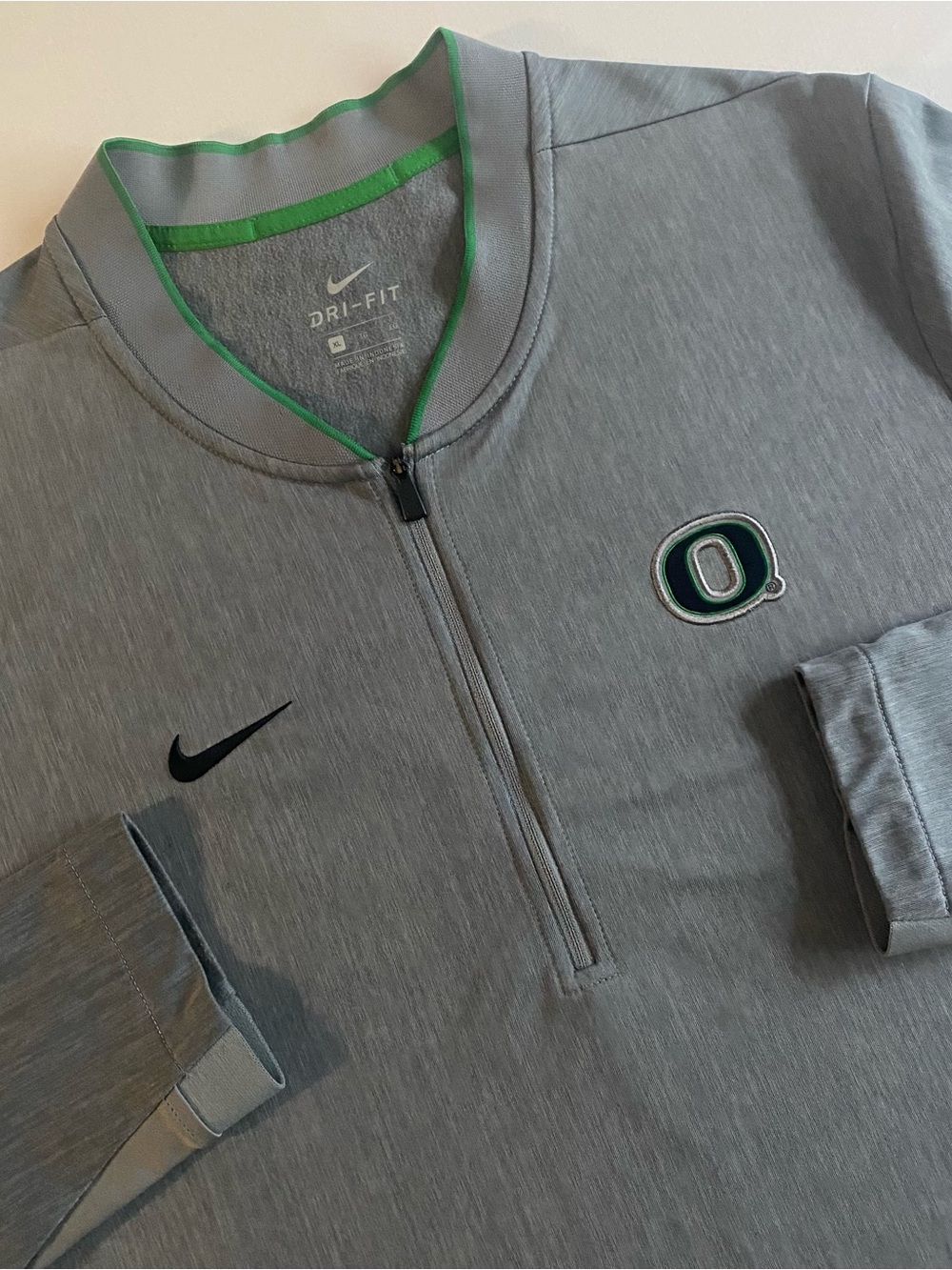 Oregon Ducks Nike 1/4 Zip Men XL Football Mock Neck Blade Collar Sweatshirt